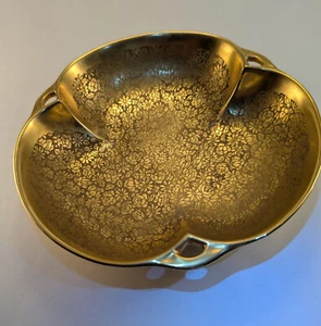 Vintage Pickard Rose & Daisy Gold Encrusted Porcelain Serving Bowl - Picture 1 of 9