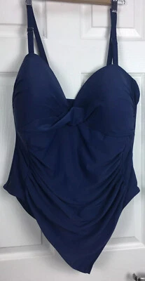 Nuevo con etiquetas Traje de baño Tropical Escape talla 24W azul acanalado de una pieza Foto 1 de 4