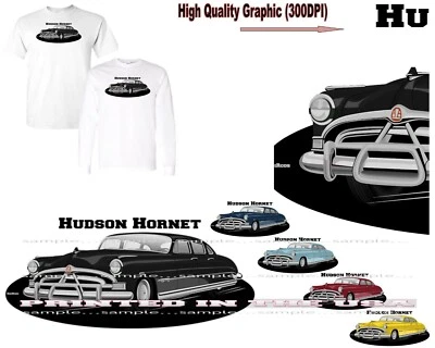 Camiseta Hudson Hornet Vintage Clássica Coupe Modelo DigiRods Cartoon Car  - Imagem 1 de 4