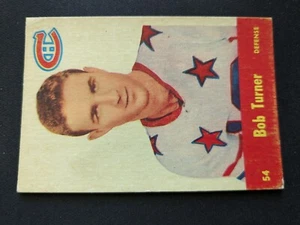 1955-56 Parkhurst Hockey Card #54 Bob Turner RC - Montreal Canadiens (IN PERFETTE CONDIZIONI/EX) - Foto 1 di 3
