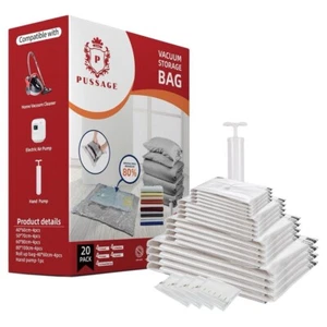 20 PACK VACUUM STORAGE BAGS SPACE SAVER BAGS FOR CLOTHES VACUM SEALER BAG - Picture 1 of 11
