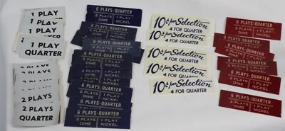51 Vtg Jukebox Pricing Cards Stickers Inserts Lot Seeburg Wurlitzer Storestock - Image 1 of 4