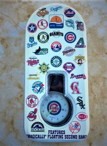 Sun Time Chicago Cubs Watch In Tin 1995....AS IS UNTESTED! Cover