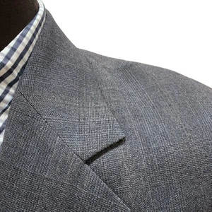 46R Strathmore Blue Gray Suit Jacket Sport Coat Blazer Plaid Glen Check regular - Picture 1 of 10