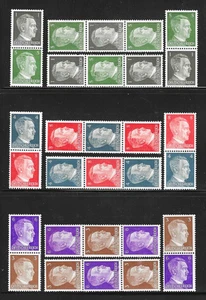 DEUTSCHLAND 1941 "Hitlerkopf" Se-Mieterpaare: Michel #S270-#S281, komplett M/LH - Bild 1 von 1