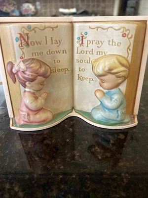 Vintage Dolly Toy Company Praying Kids Nightlight Pray Bible Boy Girl Nursery - Image 1 of 4