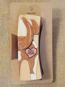 Clip artiglio mamma cane taglio legno dipinto a mano clip marrone 4,1" - Foto 1 di 2