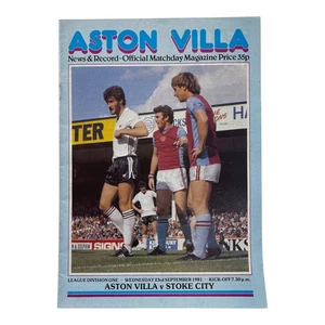 Aston Villa v Stoke City Official Matchday Programme 23rd Sept 1981 Vintage - Bild 1 von 4