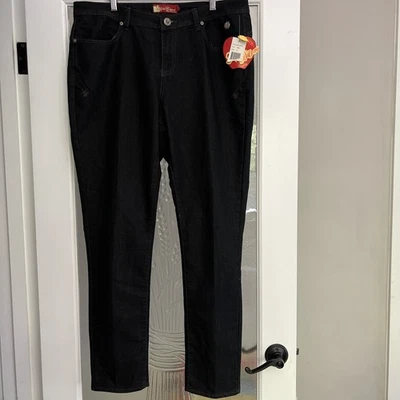 Pantalones de mezclilla lavados negros talla 18 Y2K vintage nuevos con etiquetas Apple Bottom Foto 1 de 4