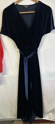 Maxi Vestido Para Mujer Mediano Formal Corto Terciopelo Aplastado Como AZUL Talla M Foto 1 de 4