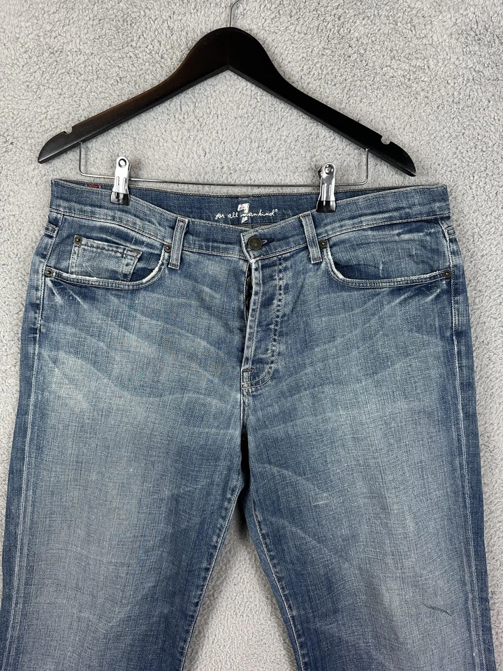 7 For All Mankind Jeans Mens 36 Blue Medium Wash Relaxed Fit Stretch Made USA - Image 1 of 4