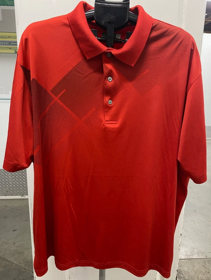 BEN HOGAN Diamond Print Red Performance Short Sleeve Golf Polo Shirt SZ 2XL - Image 1 of 4