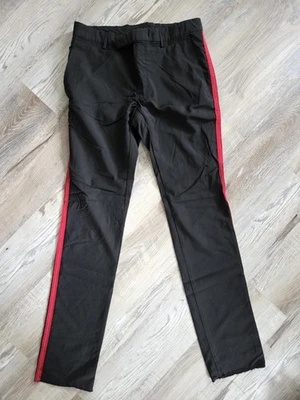 Lanvin Red Side Stripe Black Dress Pants Mens Sz 46 - Image 1 of 4