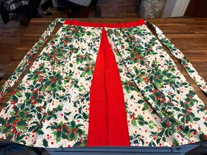 Vintage Urlaub Gastgeberin halbe Schürze Maxi Stechpalme Beeren Handarbeit EUC - Bild 1 von 8