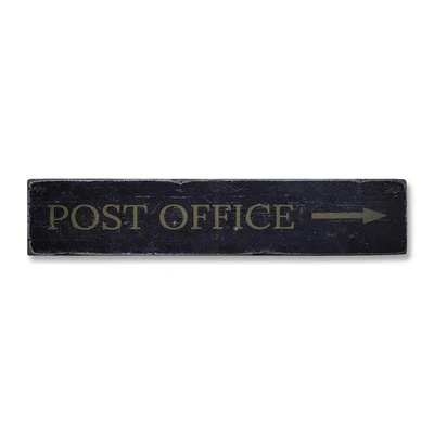 Post Office Arrow, Custom Location - Rustic Distressed Wood Sign - Image 1 of 2