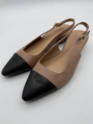 Sapatos Naturalizer Feminino Tamanho 8.5W Bege Preto Bancos-SL Biqueira Larga - Imagem 1 de 4