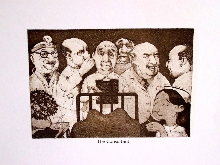 Charles Bragg EL CONSULTOR - Litografía de grabado (médico) Foto 1 de 1