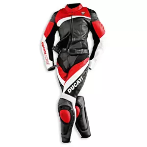 Ducati Hommes Moto Motard Rue Courses CE Armure Protecteur Costume Cuir Veste - Foto 1 di 3