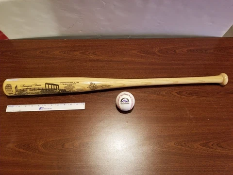 1995 Coors Field Inaugural Season Commemorative Bat + Bonus Ball Cover