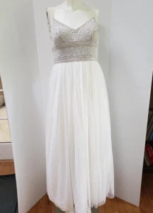 Adrianna-Papell lange Pailletten und Perlenkleid Gr.2 - Bild 1 von 5