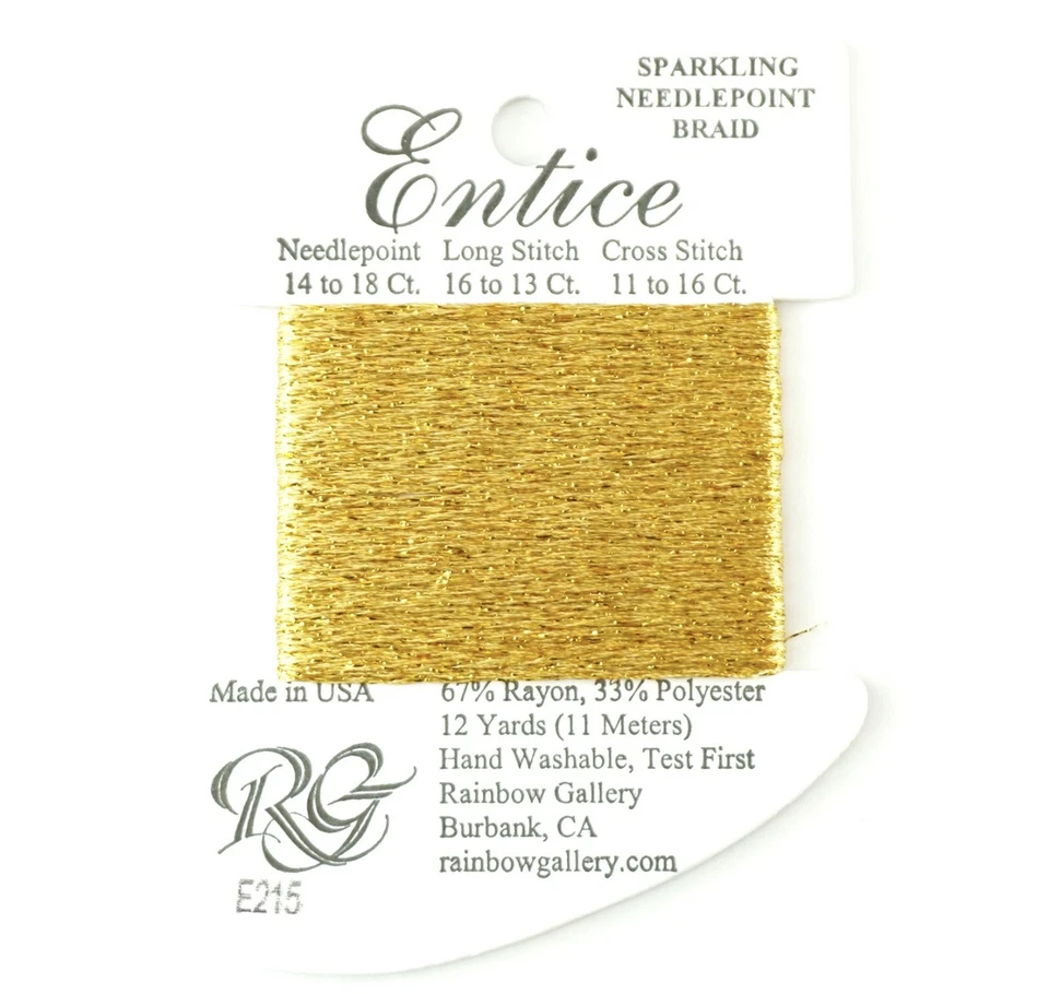ENTICE Braid #E215 "GRECIAN GOLD" Needlepoint Stitching Thread Rainbow Gallery - Image 1 of 1