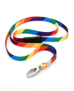 Safety Breakaway Rainbow Coloured Neck Strap Keys Lanyards For ID Card Holder UK - Picture 1 of 4