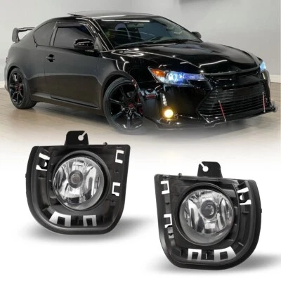 Par 2014-2016 Para Scion tC Lente Frontal Transparente Farol de Neblina +Fiação + Kit de Interruptor - Imagem 1 de 4