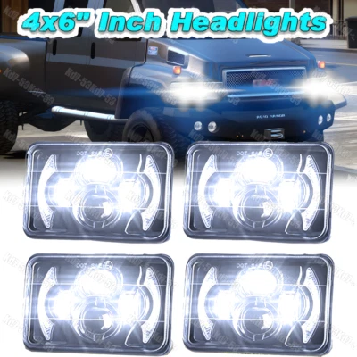 Faros LED de haz alto/bajo H4 4 piezas para GMC C4500 C5500 Topkick 2003-2009 DOT 4x6" Foto 1 de 4
