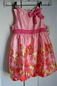 CHEROKEE Pink Floral Sun Dress Balloon Hemline Size 4T SO PRETTY! NEW with TAGS - Picture 1 of 11