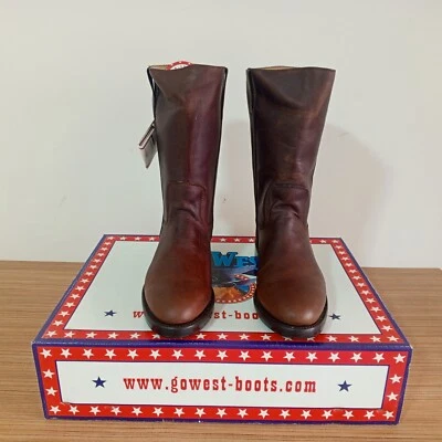 GO WEST BOOTS MICHIGAN CAFE SIZE 8.5 - Photo 1/4