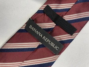 Banana Republic tie Men’s brown striped All Silk Necktie - Picture 1 of 3