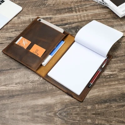 Leather A5 Notebook Case Cover Pen 2 Card Slot Tablet Sleeve For iPad 7.9" 8.3" - Image 1 of 4