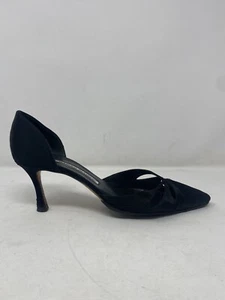 Manolo Blahnik Schmetterling Seide schwarz D'orsay Pumps Wildleder Absatz Satin Damengröße 6,5 - Bild 1 von 9