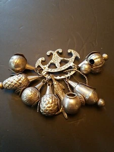 1800s silverplate historical Penca de Balangandan good luck hanging ornament - Picture 1 of 9