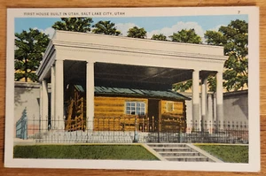 Primera Casa Construida en Salt Lake City Utah UT Postal PC 1930 Tichnor Brothers - Imagen 1 de 1