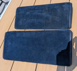 Mercedes W126 LWB Sedan 500SEL 560SEL Rear Seat Footrest Dark Blue Navy Pair - Picture 1 of 4