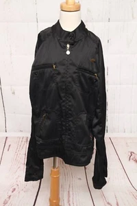 Nike Satin Jacket Black Gold Details Long Sleeve Youth Size Medium 8 / 10 VGUC - Picture 1 of 9