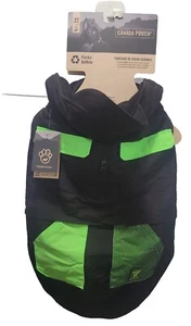 Canada Pooch ReNew Fleece Lined Hooded Dog Parka SIZE 22 Black & Green NWT - Picture 1 of 18