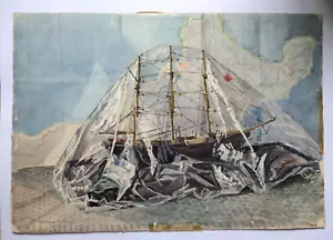 Constance Morton (1900-1990) Aquarell. Boot & Karte. 1967 - Bild 1 von 4