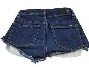 American Eagle Woman's Size 0 Super Stretch Hi-Rise Shortie Jean Shorts 2" Ins - Picture 1 of 7