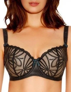 New Freya 1061 Starlet Underwire Vertical Seam Bra 30DD US Black - Picture 1 of 3