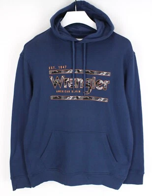 Sudadera Wrangler Para Hombre M Pullover Con Bolsillo Canguro Azul - Imagen 1 de 4