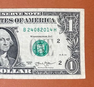 24 August 2014 (B 24082014 H) Birthday Note $1 One Dollar Bill ` - Picture 1 of 3