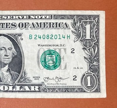 24 August 2014 (B 24082014 H) Birthday Note $1 One Dollar Bill ` - Image 1 of 3