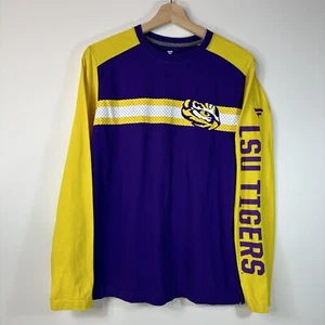 Fanatics LSU Tigers Long Sleeve T-Shirt Tee Purple Cotton Mens Medium M - Picture 1 of 7