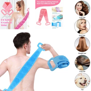 1-2er Pack 27 Zoll Silikon Rückseite Bad Dusche Waschen Körper Peeling Doppelseitig - Bild 1 von 14