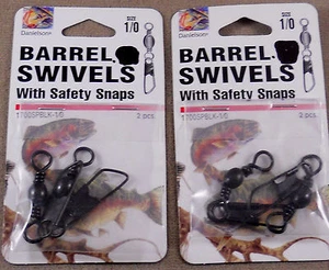 Pesca de trucha 2 pk. Giratorios de barril Danielson tamaño 1/0 con pivotes a presión de seguridad + A - Imagen 1 de 3