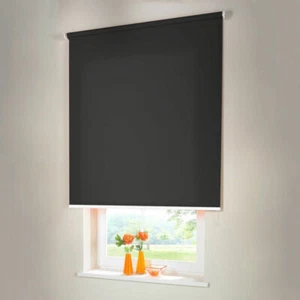Sichtschutzrollo Mittelzugrollo Springrollo Rollo - Höhe 250 cm dunkelgrau - Bild 1 von 47