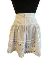 Antique Petticoat White Cotton Embroidered Small or Girl Sized - Picture 1 of 8