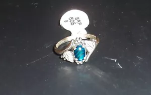 ANILLO DE CAPARAZÓN PAUA PAUA PAUA NEGRO HILLS PLATEADO AZUL/VERDE: TALLAS 4, 5,5 Y 6 DISPONIBLES - Imagen 1 de 12